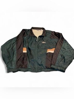 Vintage 90s Reebok nylon windbreaker with color blocking, full zip